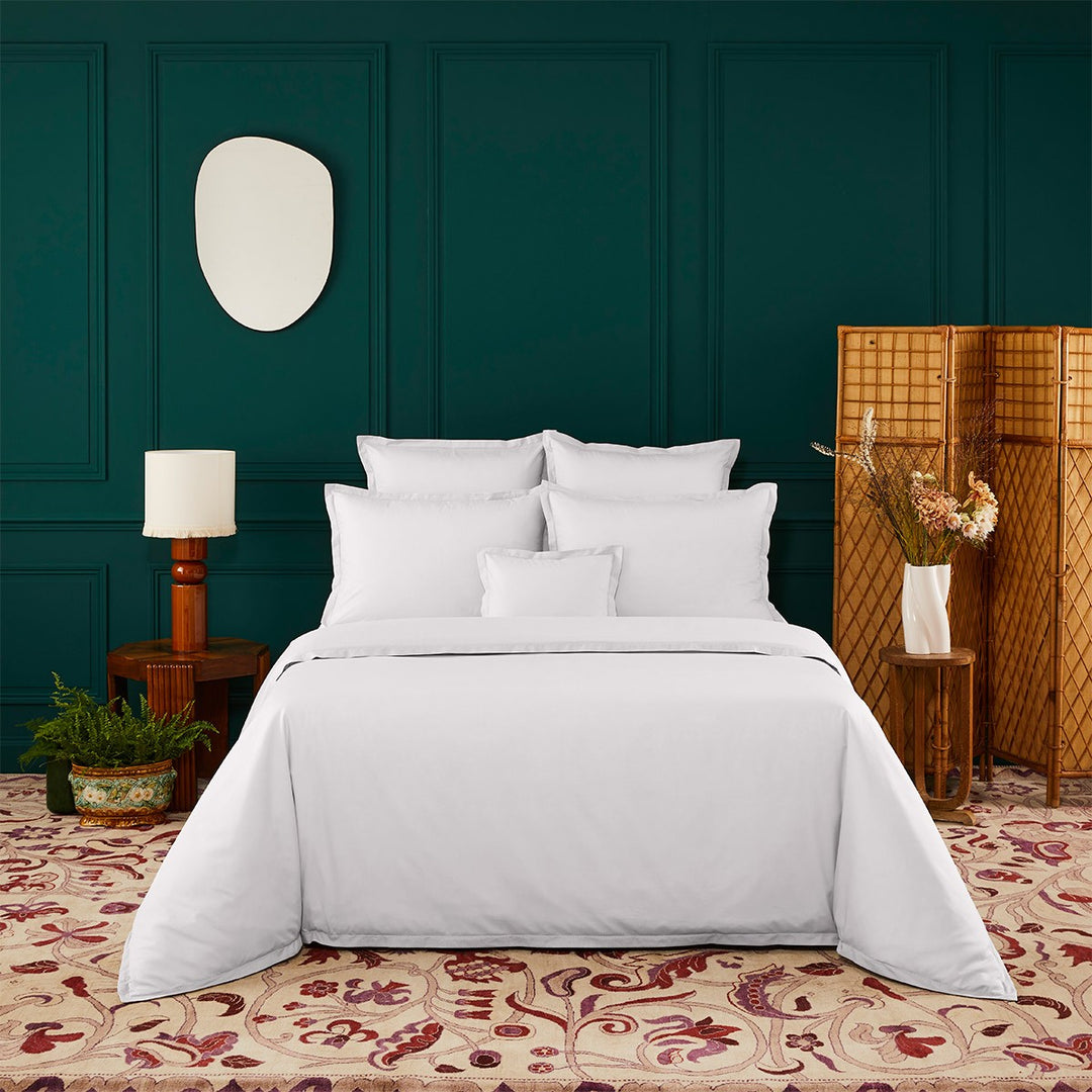 Yves Delorme NEIGE BLANC SATIN EMBROIDERED King Superking FLAT Sheet LUXURY Yves Delorme NEIGE BLANC SATIN EMBROIDERED King Superking FLAT Sheet LUXURY