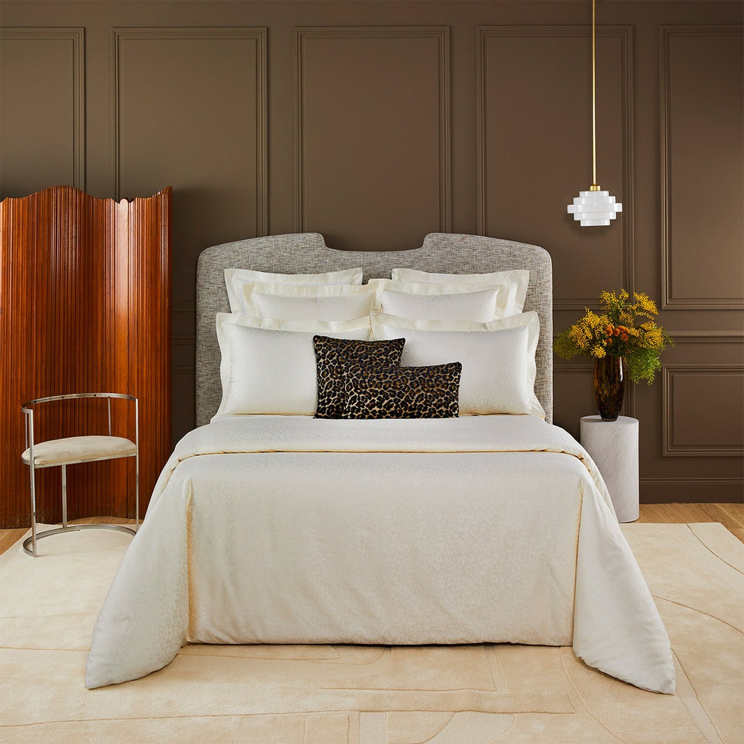 Yevs Delorme ヒョウ 豹 イヴドローム ブランケット Yves Delorme Bed Linen Collection – Pacific White